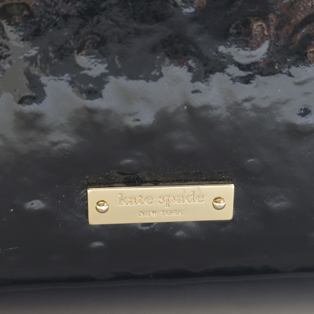 Kate Spade Knightsbridge Constance Leather Satchel Black Ostriche Patent, - Picture 9 of 16